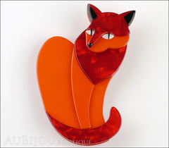 Erstwilder Cat Brooch Pin Claudette Red Front