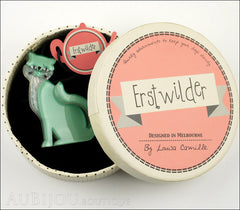 Erstwilder Cat Brooch Pin Purrfect Petunia Box