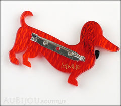 Erstwilder Dachshund Brooch Pin Spiffy the Sausage Dog Red Back