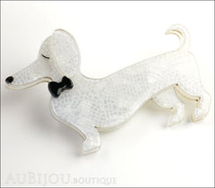 Erstwilder Dachshund Brooch Pin Spiffy the Sausage Dog White Side