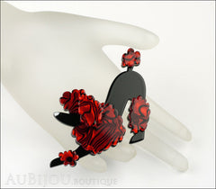 Erstwilder Dog Brooch Pin Pouncing Paulette Poodle Red Mannequin