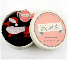 Erstwilder Dutch Hound Dog Pin Brooch Christmas Spiffy Box