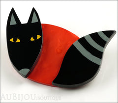 Marie-Christine Pavone Brooch Fox Curling Black Red Galalith
