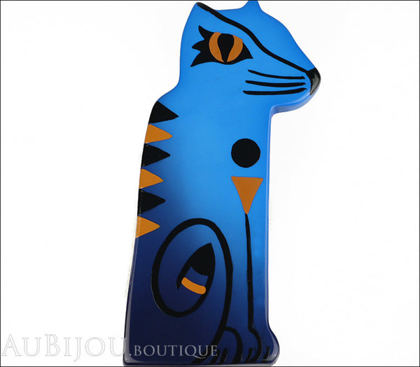 Marie-Christine Pavone Brooch Cat Egyptian Blue Galalith Limited Edition