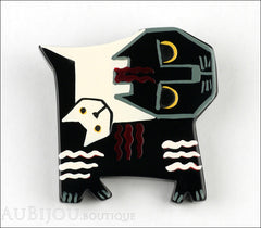 Marie-Christine Pavone Brooch Cat Picasso Black White Galalith Limited Edition