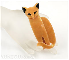 Lea Stein Quarrelsome Cat Brooch Pin Pearly Apricot