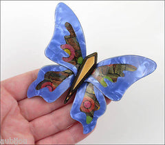 Lea Stein Elfe The Butterfly Insect Brooch Pin Blue Yellow Multicolor Model