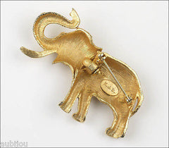 Vintage Kenneth Jay Lane KJL Figural Articulated Elephant Rhinestone Brooch Pin 1960's