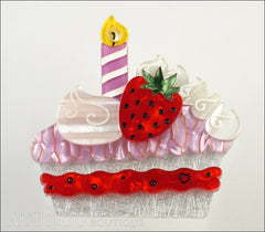 Erstwilder 5th Birthday Just One Slice Cake Brooch Pin Side
