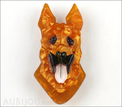 Erstwilder Alsatian Dog Brooch Pin Abbey Amber Front