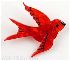 Erstwilder Bird Brooch Pin Bluebird of Happiness Swallow Red Front