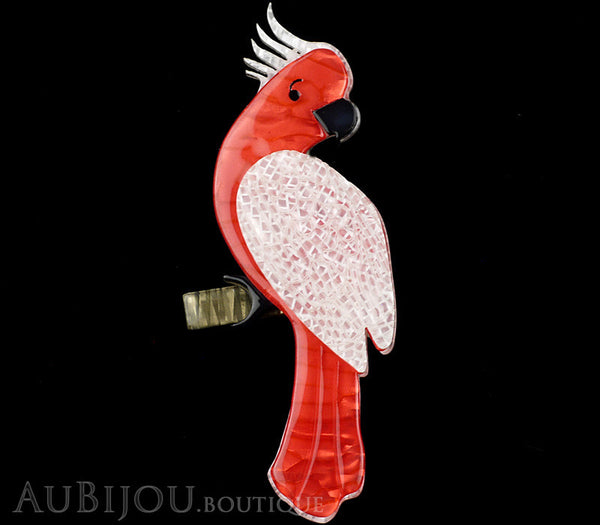 Erstwilder Bird Brooch Pin Carnaboo the Cockatoo Pink White Gallery
