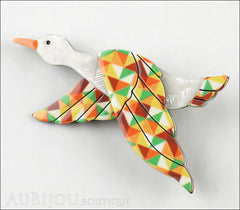 Erstwilder Bird Brooch Pin Dancing Duck Goose Multicolor Front