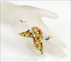 Erstwilder Bird Brooch Pin Dancing Duck Goose Multicolor Mannequin
