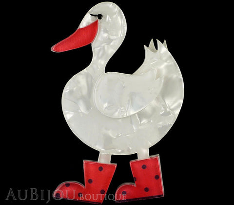 Erstwilder Bird Brooch Pin Donavon Ditsy Duck White Red Gallery