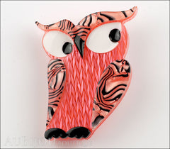 Erstwilder Bird Brooch Pin Herb's Hot Hoot Owl Pink Front