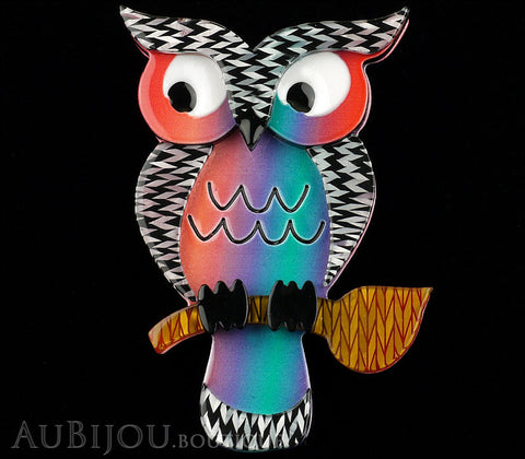 Erstwilder Bird Brooch Pin Howards Hoot Owl Grey Multicolor Gallery