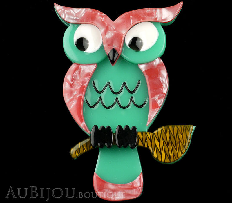 Erstwilder Bird Brooch Pin Howards Hoot Owl Pink Green Gallery