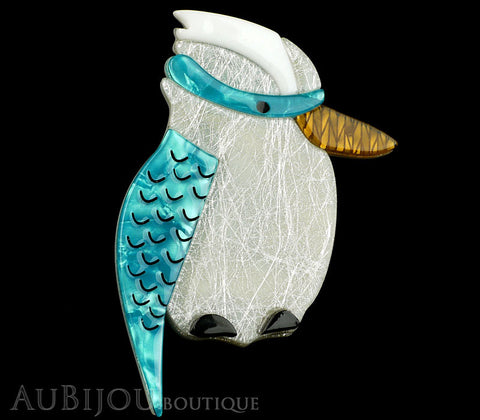 Erstwilder Bird Brooch Pin Kallista the Kookaburra Blue Silver Gallery