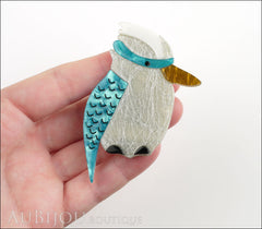 Erstwilder Bird Brooch Pin Kallista the Kookaburra Blue Silver Model