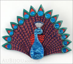 Erstwilder Bird Brooch Pin Penelope Peacock Blue Purple Front