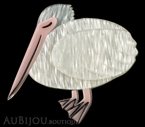 Erstwilder Bird Brooch Pin Prudence The Pelican White Pink Gallery
