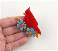 Erstwilder Bird Brooch Pin Ruby the Red Cardinal Multicolor Model