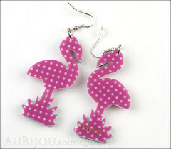 Erstwilder Bird Earrings Flamboyant Flamingo Funk Purple Polka Dot Back