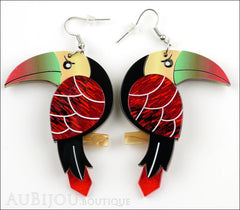 Erstwilder Bird Earrings Terrence Toucan Black Red Front