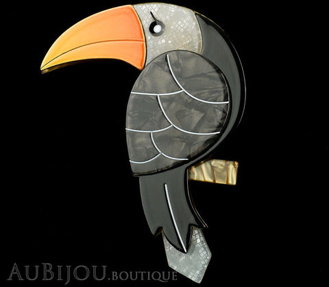 Erstwilder Bird Pin Brooch Terrence Toucan Grey Orange Gallery