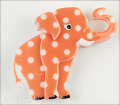 Erstwilder Brooch Pin Alice the Elephant Orange White Polka Dot Front