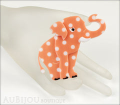 Erstwilder Brooch Pin Alice the Elephant Orange White Polka Dot Mannequin