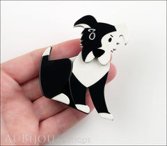 Erstwilder Brooch Pin Coby Collie Dog Black White Model