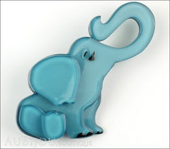 Erstwilder Brooch Pin Eli the Elephant Blue Front