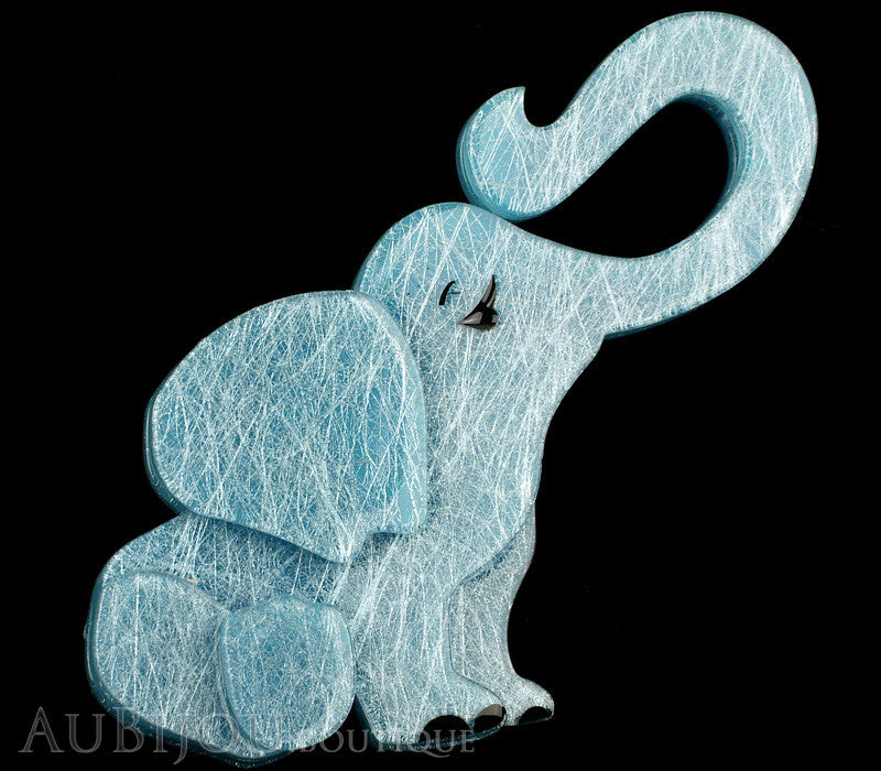 Erstwilder Brooch Pin Eli the Elephant Silver Blue Gallery