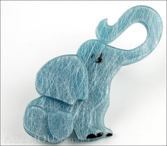 Erstwilder Brooch Pin Eli the Elephant Silver Blue Side