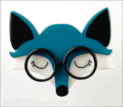 Erstwilder Brooch Pin Emry The Asleep Fox Turquoise Front