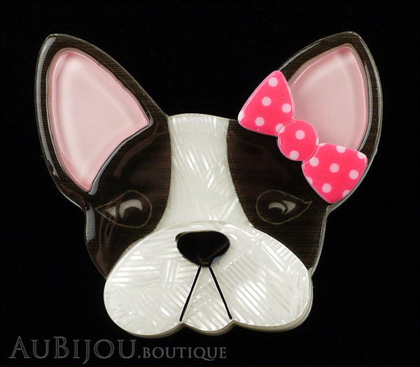 Erstwilder Brooch Pin Felicia French Bulldog Dog White Black Pink Gallery