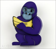 Erstwilder Brooch Pin Giggles The Gorilla Purple Front