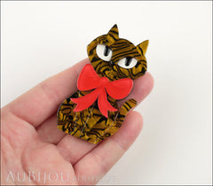 Erstwilder Brooch Pin Kat Cat Tortoise Red Model