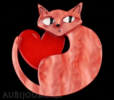 Erstwilder Brooch Pin Linda Love Cat Pink Red Gallery