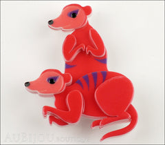 Erstwilder Brooch Pin Mimi And Moses Meerkat Red Front