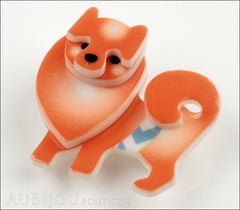Erstwilder Brooch Pin Pamela Pomeranian Dog Orange Side