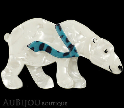 Erstwilder Brooch Pin Pav The Polar Bear Pearly White Blue Gallery