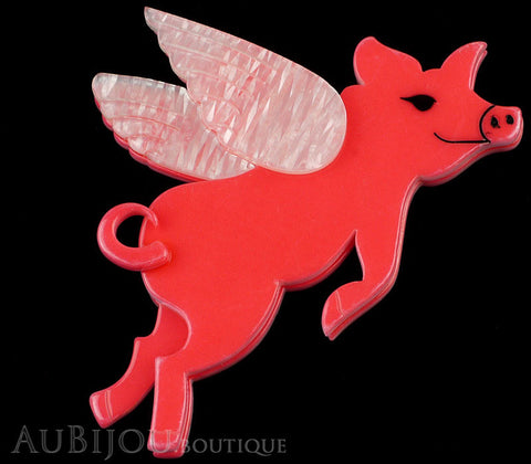 Erstwilder Brooch Pin Pigs Can Fly Red Pearly White Gallery