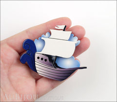 Erstwilder Brooch Pin Seafarer Ship Blue Model