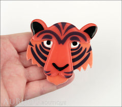Erstwilder Brooch Pin Taj the Tiger Orange Red Black Model