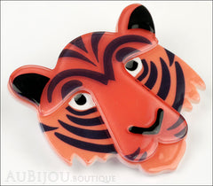 Erstwilder Brooch Pin Taj the Tiger Orange Red Black Side