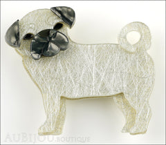 Erstwilder Dog Brooch Pin Pebbles The Pug Silver Grey Front