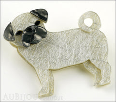 Erstwilder Dog Brooch Pin Pebbles The Pug Silver Grey Side